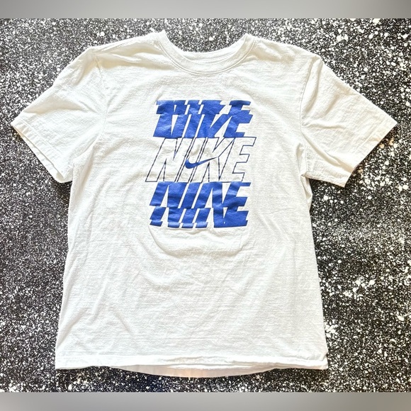 The Nike Tee Women’s Size Medium White/Royal Blue - Picture 1 of 2